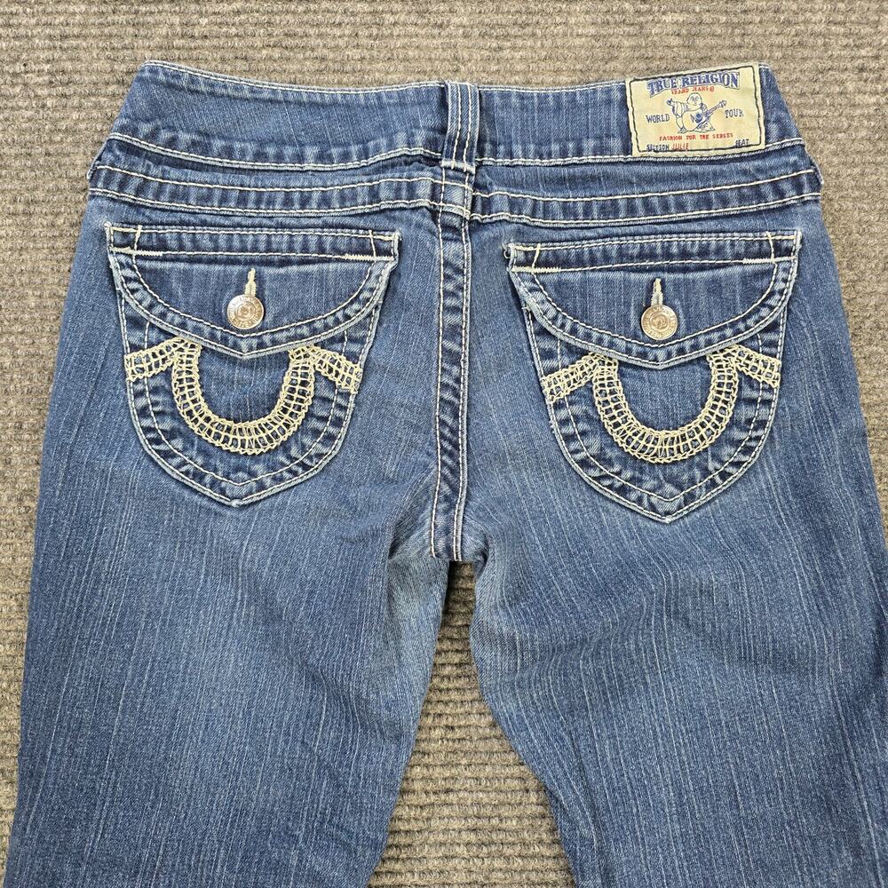 True Religion Jeans Womens 29 Blue Skinny Flap Pocket Stretch Low Rise